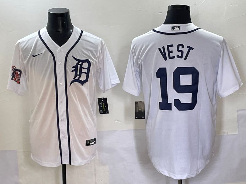 Men 2025 Detroit Tigers #19 Vest White Game Nike MLB Jersey style 2